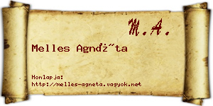 Melles Agnéta névjegykártya